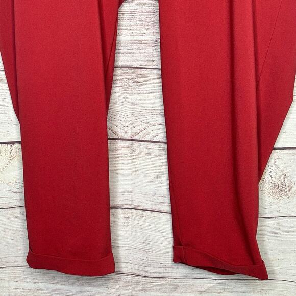 Torrid Pull on Cuffed Rusty Rose Trouser Stretch Pleat Front Pants Size 2 Plus - Picture 4 of 8